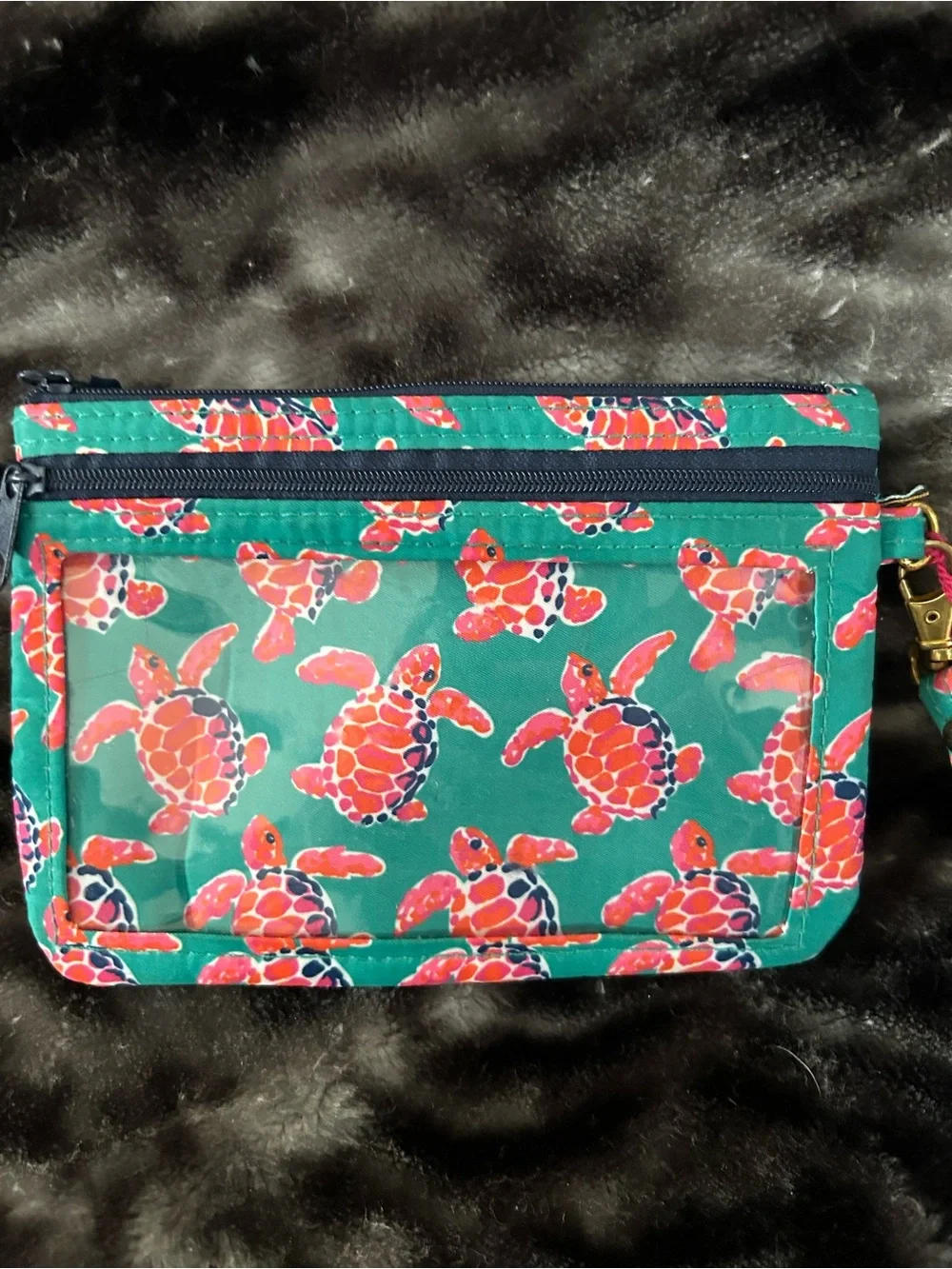 Simply Southern Green Sea Turtle Print Wristlet Wallet with Tassel